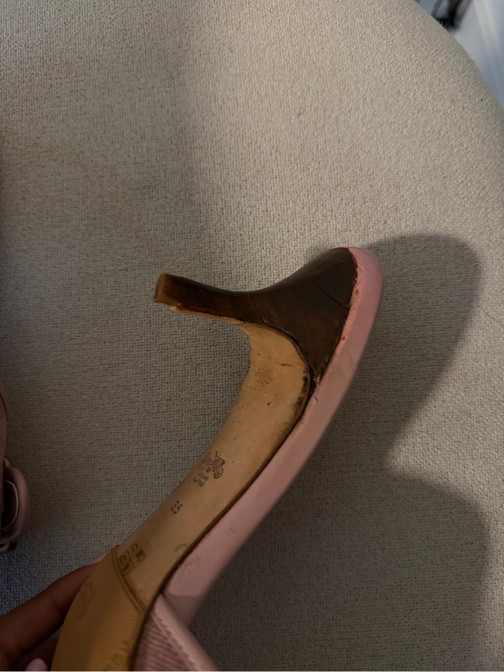 Coach Blush Pink Logo Jacquard Slide Mules with Gold Buckle - Picture 6 of 8